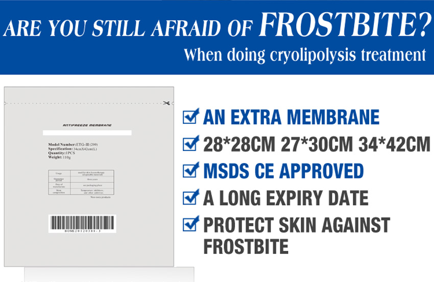 cryolipolysis anti freeze pads