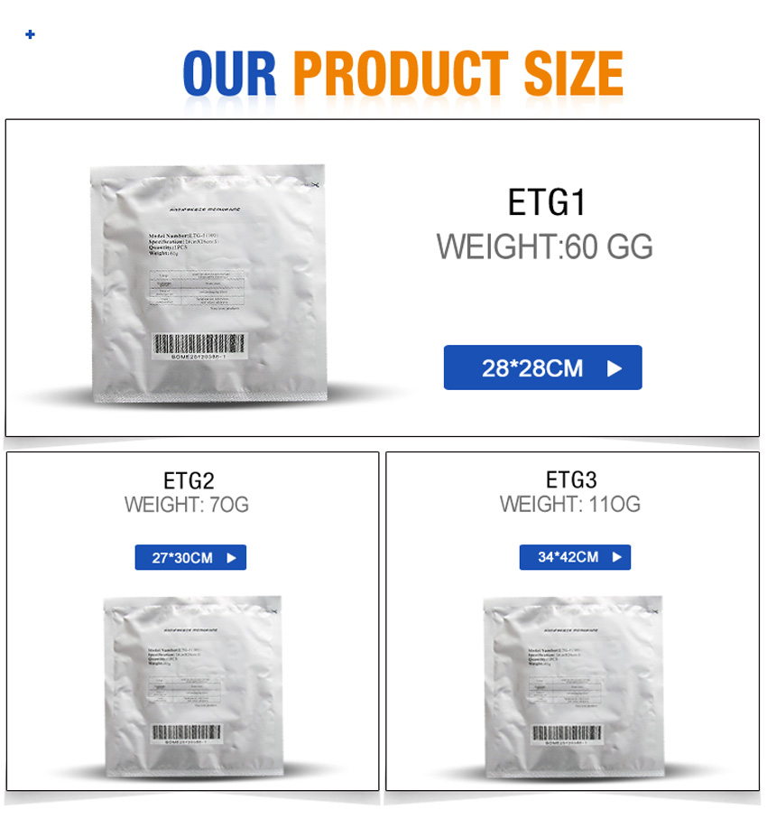 cryolipolysis anti freeze pads size