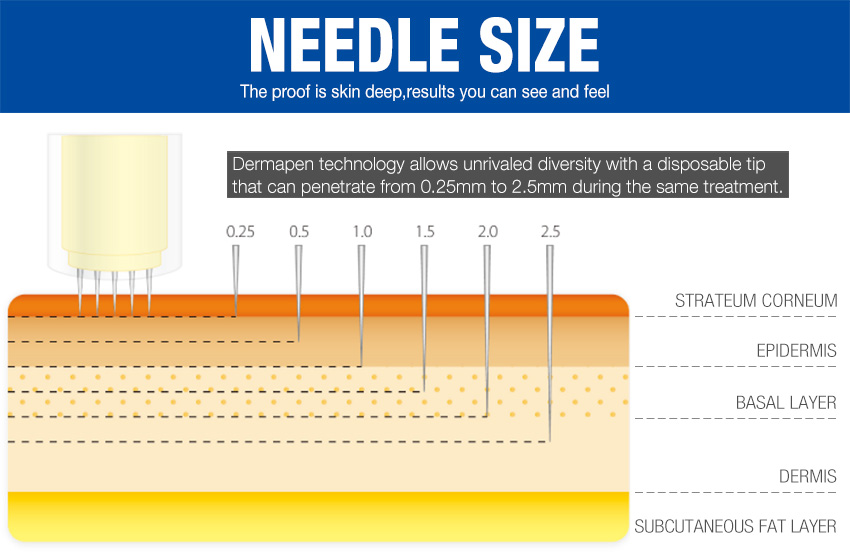 dermapen for acne scars needle size