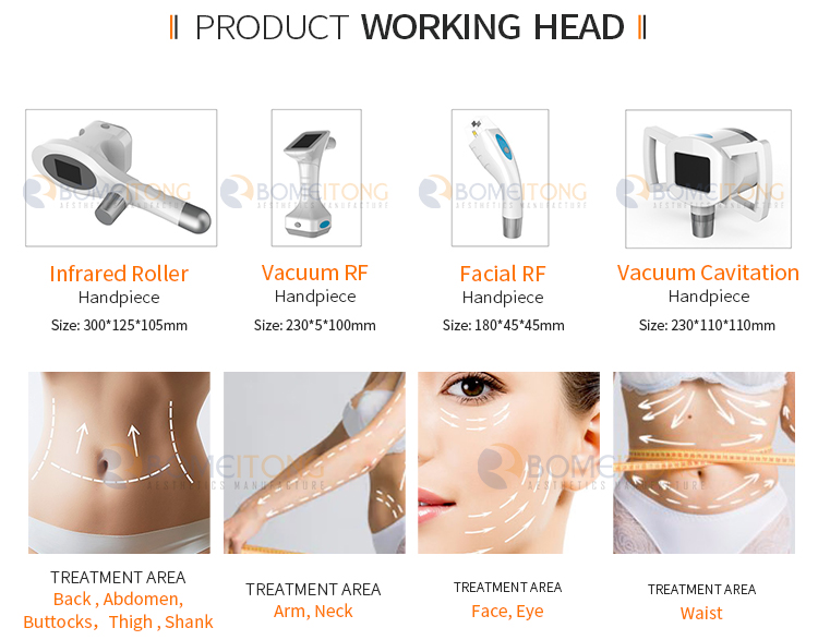 RF lifting cavitation facial cellulite roller massage body slimming shaping machine