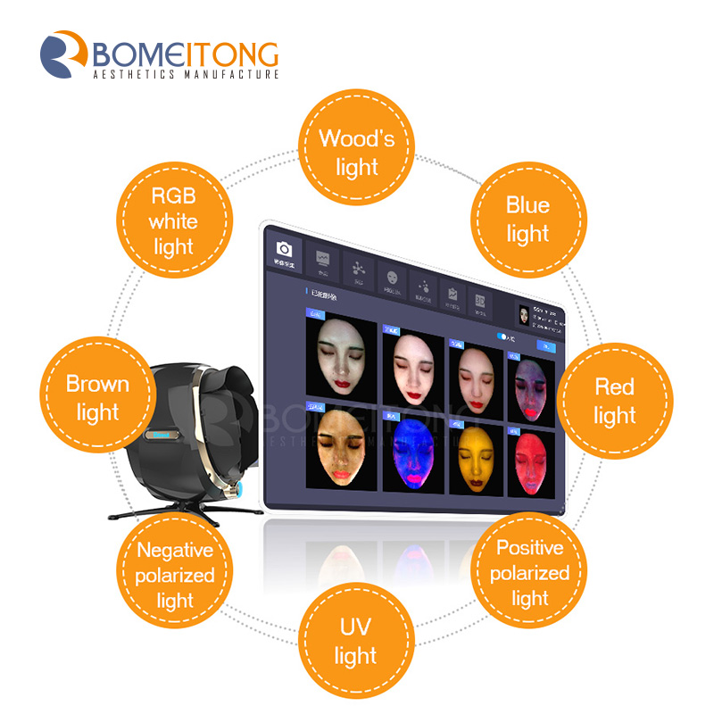 Facial mirror analize 3d skin scanner Wrinkle Pigmentation Acne analysis