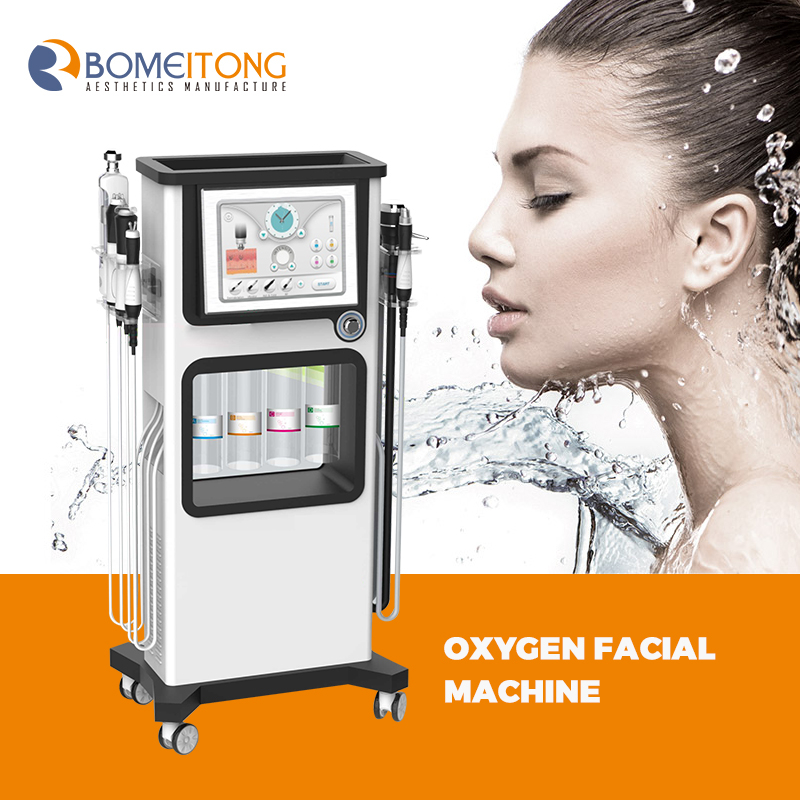 5 in 1 facial oxygen jet injection machine RF Ultrasound o2 peel jet water therapy
