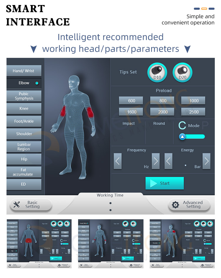 Pneumatic portable shockwave therapy device ed erectile dysfunction joint pain relief