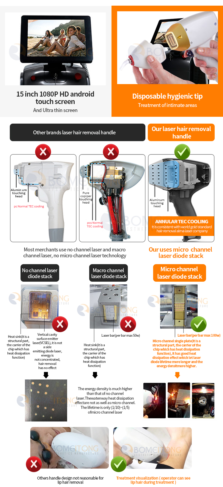 2 Handles vertical professional 755 1064 808nm laser hair removal machine cost uk Buy laser