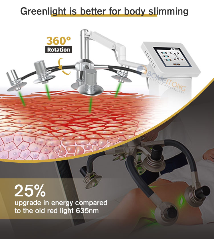 6D Laser Slimming Machine 532nm 635nm Green Light Ems Cryo Pads Cellulite Reduction Lipo Laser